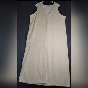 Kelly Scott Womens 1X Dress Cream Corduroy